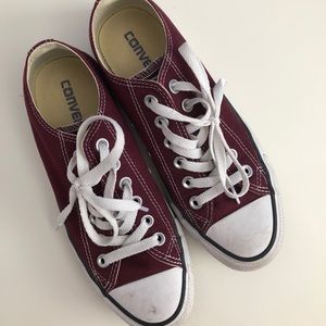 Maroon Converse Allstars Low Top Chuck Taylors